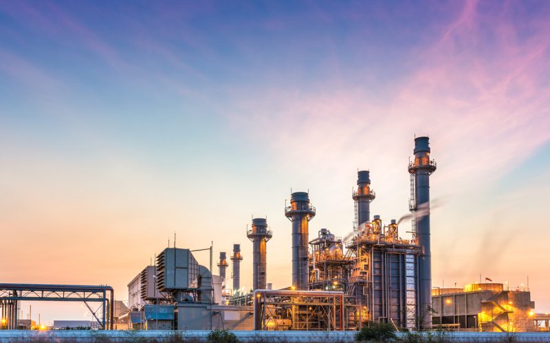 Power plant for Industrial Estate at twilight